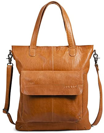 muud Arendal handgefertigte Ledertasche 35x34 cm Whisky