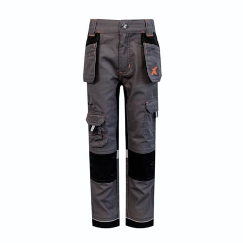 Xpert - PRO Junior Pantaloni da lavoro elasticizzati da ragazzo. Pantaloni cargo da combattimento affusolati per ragazzi con pannelli elasticizzati, tasche multiuso, vita elasticizzata e dettagli ad