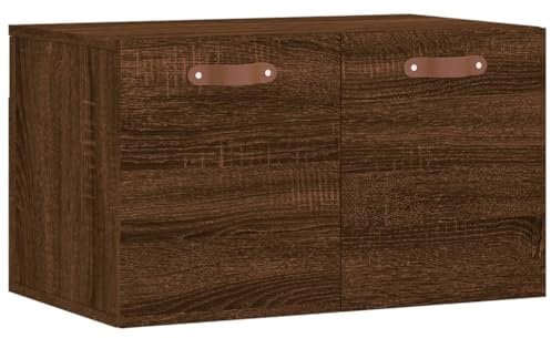 vidaXL Wandschrank, Hängeschrank mit viel Stauraum, Wandmontage Badschrank Medizinschrank, Aufbewahrungsschrank für Wohnzimmer, Braun Eichen Optik Holzwerkstoff