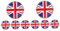 Toyvian 2sets Metal Hat Clip for Golf Uk Flag Red Ball Markers Crown Bowl Stickers Decorative Lightweight 4pcs*2