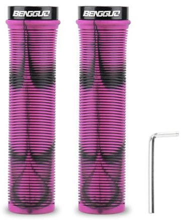 ulafbwur Manopole per manubrio della bici, manubrio della bicicletta, impugnature antiscivolo per bici, 1 paio di coperture in gomma morbida, stampa mimetica antiscivolo per bicicletta, viola