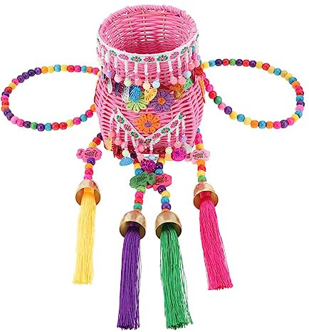 OFFSCH Kinderrucksack Picknickkorb aus Weide Geschenkkorb aus Weide Obst Dekor strandtasche Rucksack im chinesischen Stil Kleinigkeiten Halter chinesischer Stil schmücken