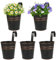 Lot de 5 Pots de Fleurs à Suspendre 10cm en métal Noir Rétro avec Crochet Amovible Panier à Planter Trou de Drainage pour Jardin Balcon Terrasse Clôture (5PCS, Noir rétro, 10cm)