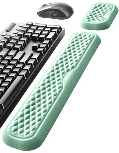 Vaydeer Repose-poignet ergonomique pour clavier et souris, coussin de poignet pour ordinateur, coussin en mousse à mémoire de forme souple pour bureau, main de bureau, ordinateur portable saisie -