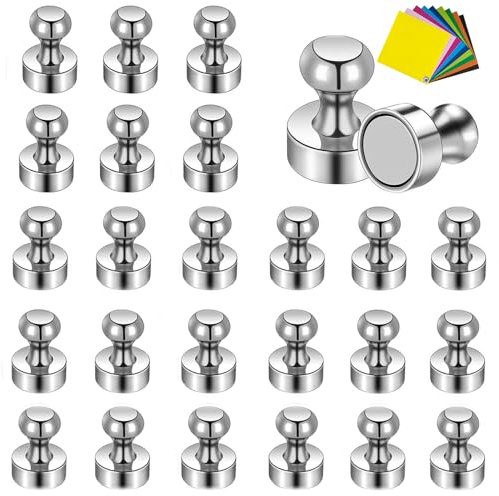 Omtofo 25 pcs Aimant Puissant, 12x16mm Puissant Petit Aimant Neodyme Super, Frigo Magnét, pour Réfrigérateur Tableaux Blancs Photos La Carte Notes Tableau Blanc