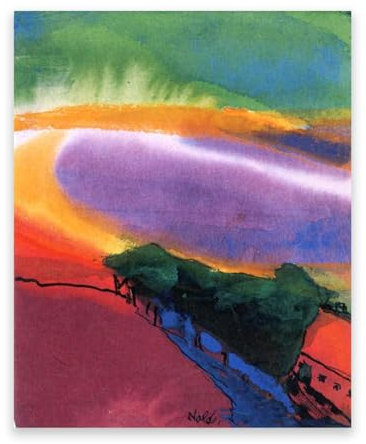 RYLJCZ Abstrakte Berühmte Nolde Gemälde. Poster und Kunstdrucke E. Nolde.（Landscape 3） Reproduktion auf Leinwand. Deko Bild für Wohnzimmer 30x40cm(11.8x15.7in) Rahmenlos