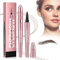 2024 Neu Magischer Augenbrauenstift Wasserfest, 3D Micro Eyebrow Pencil Augenbrauenstift mit 4 Gabelspitze Applikator, Brow Pencil Erzeugt Mühelos Natürlich Aussehende Brauen (2# Dunkelbraun)