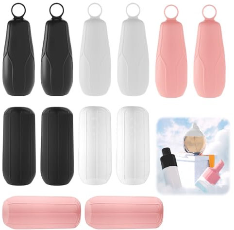 12 Pezzi Manicotti per Bottiglie Contenitori Shampoo da Viaggio Custodia per Bottiglia Manicotti a Prova di Perdite Elastici Manicotti Contenitori Silicone da Viaggio per Liquidi Profumo Gel Doccia