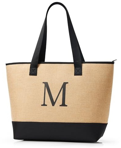 KALIDI Personalisierte Tasche Damen Handtasche Tote Bag Strandtasche mit Reißverschluss Shopper Tasche Groß Schultertasche für Frauen Bräute Brautjungfern,Arbeit,Reisen,Einkaufen,Schule