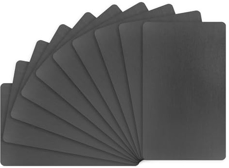 M METERXITY 10 Piezas De Planchas De Metal Para Tarjetas De Presentación, 100x60x0.5mm Placa De Aluminio Para, Para DIY/Placas De Nombre/Tarjetas Personalizadas [Negro Mate]