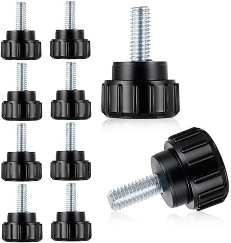 Lot de 10 vis moletées moletées avec filetage M4 x 10 mm Vis en acier au carbone Vis en acier au carbone avec vis à ailettes Boulons à poignée ronde pour machines de rangement