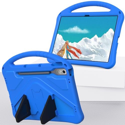 FKQLH Case for Lenovo Idea Tab Pro Tablet 12.7 Inch, EVA Rugged Shockproof Hard Case with Handle Stand and Strap Cover for Lenovo Idea Tab Pro Tablet 12.7 Inch, Blue