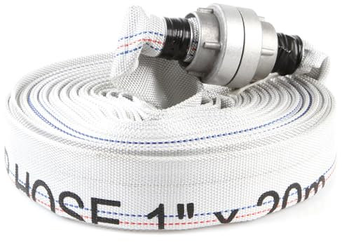 Tuyau flexible tuyau pour pompes d'incendie | Ø26 mm / 1 | longueur 30 m | pour eau propre sale lisier | avec raccords rapides | résistance thermique et mécanique | en polyester