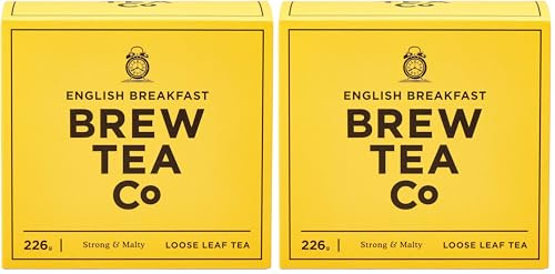 Brew Tea Co - English Breakfast Loose Leaf Tea - Strong and Malty - 226g (Pack of 2)