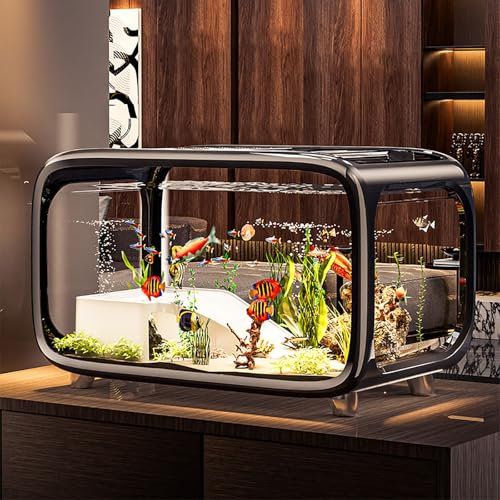 Fischtank Aquarium Kleines Aquarium Aquarien Komplettset Portable Schreibtisch Aquarium Fischzuchtbox Fischgläser Dekor Wohnzimmer, Home, Office