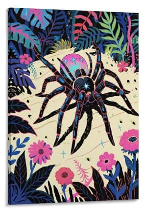 EMYXPAQM Spider Canvas Wall Art Spider Plants Canvas Prints Modern for Home Office Bedroom Decor Gift 20x30inch(50x75cm)