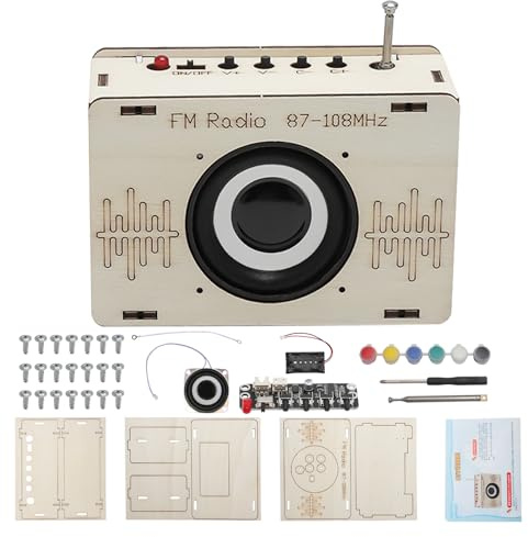 TNSLAND Radio Bausatz, Lautsprecher Bausatz, DIY Kits Holz Radio, Elektronik Baukasten, Holz Experimente Wissenschaft, Lackierbares Spielzeug Geschenke