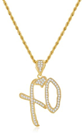 HolidayQbee Damen Halskette Gold XO – Buchstaben Anhänger Mit Strass, Nickelfrei & Hypoallergen, Statement Schmuck Für Frauen, Alltag & Party