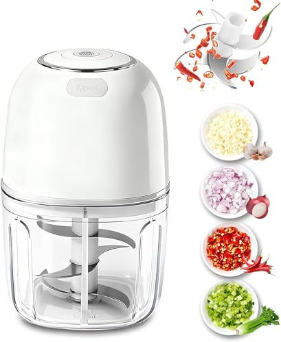 Msiud Tritatutto Elettrico 350ml 6 Lame Inox USB Ricaricabile Portatile