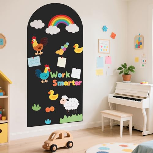 FOTSHARER Magnetische Wandaufkleber 100 x 45 cm Verbesserte magnetische Kreidetafel für die Wand Schwarze Magnettafel für die Wand mit Buchstaben für das Spielzimmer zu Hause und das