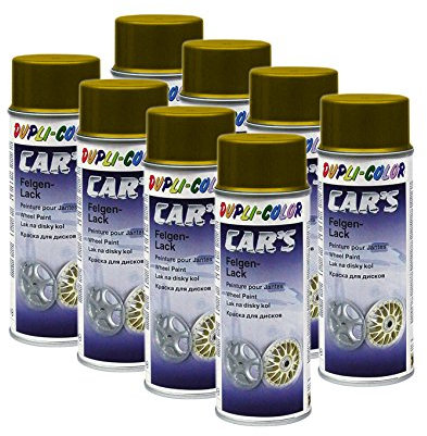 DUPLI_bundle 8 x Dupli de Color Cars Llantas Oro Llanta Oro Brillo Barniz de Protección Acero Metal Ligero 40