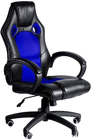 Regalos Miguel - Silla Gaming Pro Azul y Negra - Máxima Ergonomía - Ideal para sesiones de Gaming