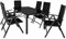 Casaria® Gartenmöbel Set 6 Stühle mit Tisch 150x90cm Aluminium Sicherheitsglas Wetterfest Klappbar Modern Terrasse Balkon Möbel Sitzgruppe Garnitur Bern