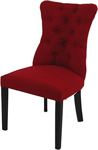 B.R.A.S.I.L.-Möbel Brasilmoebel® Esszimmerstuhl Ashley rot gepolstert Stuhl Hochlehner Polsterstuhl Sitzgruppe Essgruppe Kaffee Samt Kissen Esszimmer Wohnzimmer Küchenstuhl