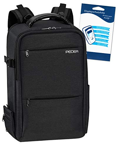 PEDEA DSLR-Kamerarucksack Noble mit Displayschutzfolie für Nikon D500 D750 D3500 D5200 D300 Coolpix B500 / Sony Alpha 7 7M2 7M3 7R II DSC-RX10 / Canon EOS 77D 200D 1200D 1300D, anthrazit