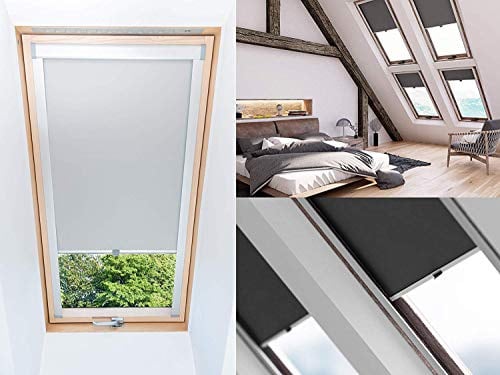 Dachfensterrollo Thermo verdunkelnd für Velux Fakro Fenster Dachrollo - 15 Größen - 6 Farben (Fakro blau, 55/78)