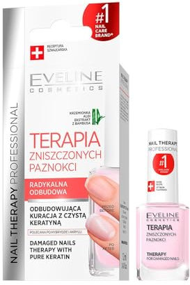 Eveline Cosmetics Nail Therapy Professional - Fortgeschrittene Nagelreparaturbehandlung, 12ml - Stärkt & Regeneriert mit PowerNail H+K Formel