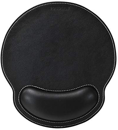 MAIDERN PU Leder Handgelenkauflage Mauspad mit Komfort Memory Schaum, Ergonomische rutschfeste Gummibasis, Wasserdichte Oberfläche Handgelenkauflage für Zuhause(Schwarz)