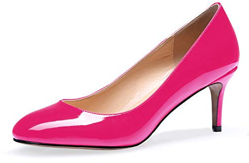 elashe Femme Escarpins Talon Moyen 2.6” Escarpins Femme Petit Talon Eté Elégant Chaussure Chic Rosa EU38