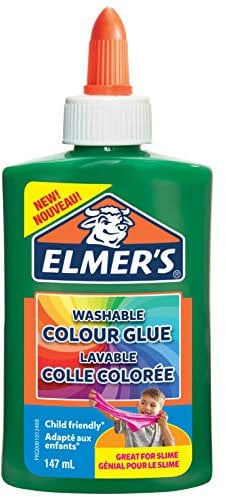 Elmer’S Colla Vinilica Colorata, Lavabile, Ottima per Realizzare Slime, Verde, 147 ml, 1 Pezzo
