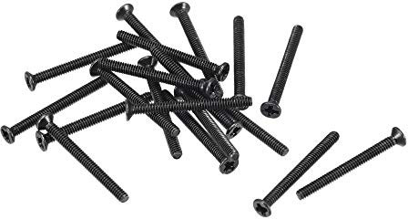 sourcing map 350Stk. M2 x 20mm Kreuzschlitz Schrauben Flachkopf Befestigung Schwarz für Laptop PC TV Lüfter Schalter