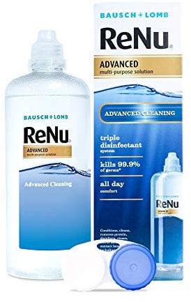 Renu Advanced Multi-Purpose Contact Lens Solution 1 x 360ml – More Than Clean for Soft Contact Lenses – Condition, Clean, Remove Protein, Disinfect, Rinse and Store Your Lenses – Lens Case Included