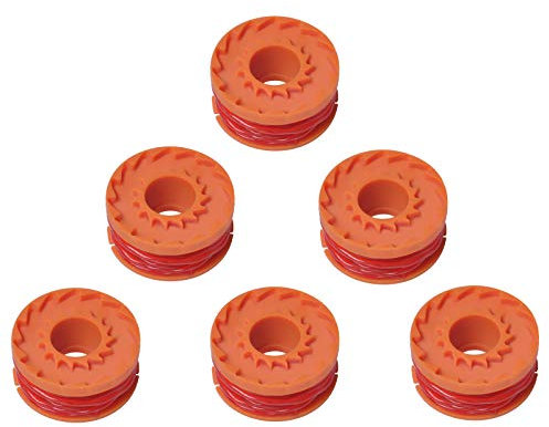 Poweka Strimmer Spool Compatible with Qualcast Worx Grass Trimmers Replace CGT183A, CGT18LA1, WA0004,WG150, WG151, WG152, WG153 (Pack of 6)