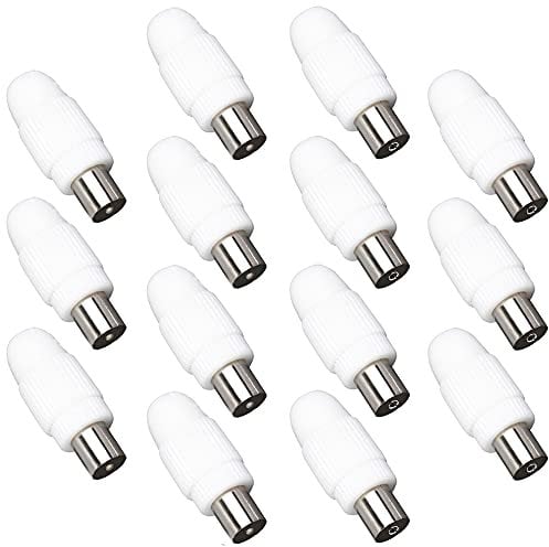 Greluma 7 x maschio + 7 x femmina adattatore connettore coassiale antenna TV bianco