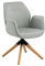 AC Design Furniture Aurelia Esszimmerstuhl, H: 91 x B: 60,5 x T: 58,5 cm, Hellgrau/Eiche Optik, Stoff/Holz, 1 Stk.