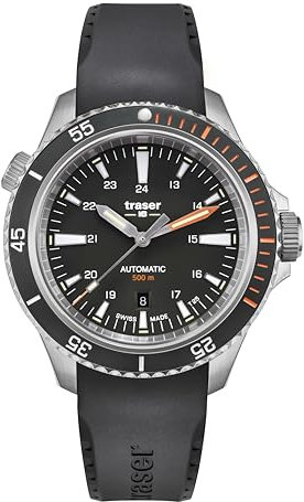 Traser H3 P67 Diver Automatic Diving Watch 500 m, Dial: black / rubber strap: black, Strap
