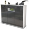 Stil.Zeit Highboard Kommode Madalena, Korpus Weiss matt, Front Hochglanz-Design Graphit (136x108x35cm), Push-to-Open Technik & Leichtlaufschienen