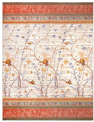 Bassetti Fong Tagesdecke, 100 57 Fäden pro cm² /Füllung: 100% Reiner Baumwolle, Beige, 265x255 cm