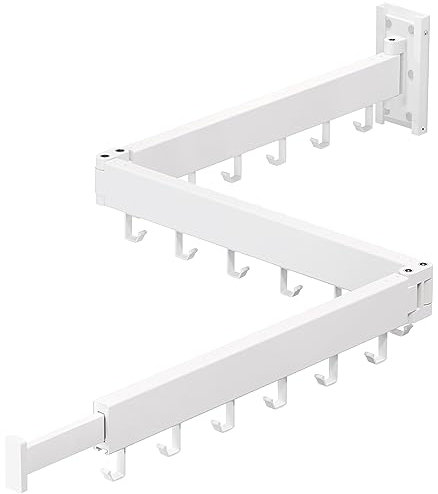 ZdwCyl Séchoir à Linge Mural rétractable et Pliable (3 Volets) Blanc