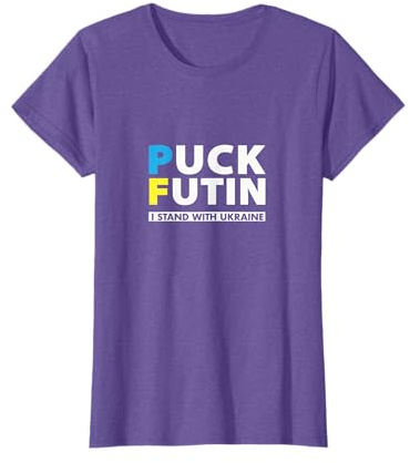 Puck Futin I Stand With Ukraine - Anti Putin Ukrainian Flag T-Shirt