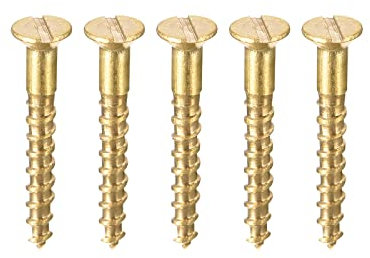 sourcing map 100 Stück Holzschrauben M1,6 x 12mm Flachkopf Messingschraube mit Schlitz