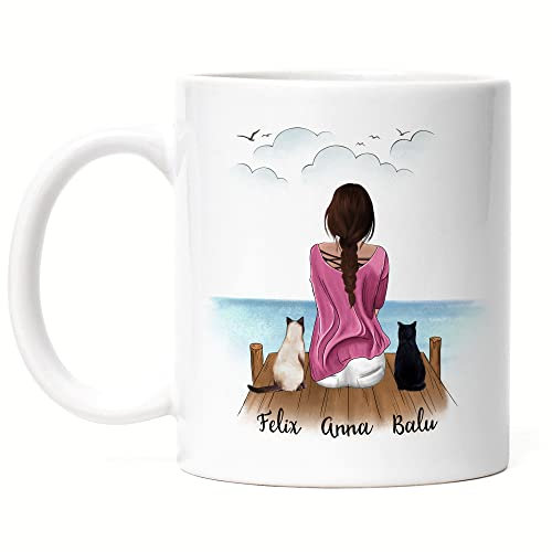 Kiddle-Design Katzenmama Tasse Personalisiert Katzenbesitzer Geschenk Katzenliebhaber Katzen Cat Mom Katzenfan Katzenmotiv haustier