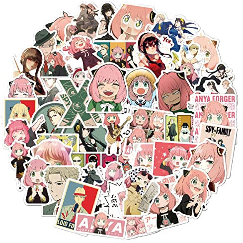 Hanaiette 50 Stück Aufkleber für Kinder, Mädchen und Jugendliche - Cartoon, Rosa, Polyvinylchlorid, Wasserdicht, Indoor, Sticker