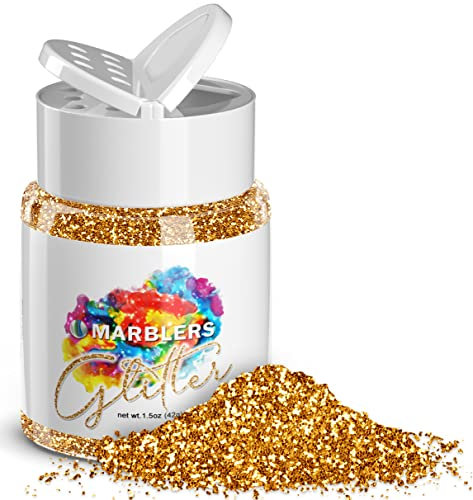 MARBLERS Twinkle Glitter [Honey Gold] 1.5oz (42g) | Fine | Non-Toxic, Vegan, Cruelty-Free | Face, Body, Eyeshadow, Hair, Festival, Party Makeup | Nail Art, Polish | Resin, Tumbler, Slime, Craft