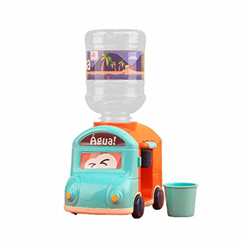 FIYSON Kid cold Water Dispenser Toy Small Train Shape Water Dispenser Mini Kids Water Dispenser Toy Gift Cartoon Drink Water Dispenser Toy Simulation Water Dispenser Kitchen Toy for Children (Green)