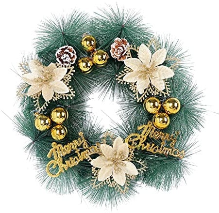 Christmas Decorations Christmas Decor Christmas Garland Christmas Wreath Christmas Wreaths For Front Door Front Door Wreath Large Heart Wreath (#2-Gold, One Size)